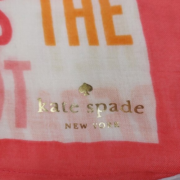 Kate Spade All That Glitters Cocktails Drink Scarf Pink Gold Metallic 80"x30" - Picture 4 of 15